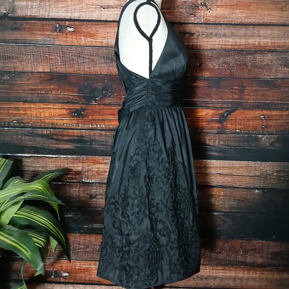Davids Bridal Dress 10 Black Formal Halter Cross Back Full Embellished - Picture 7 of 10